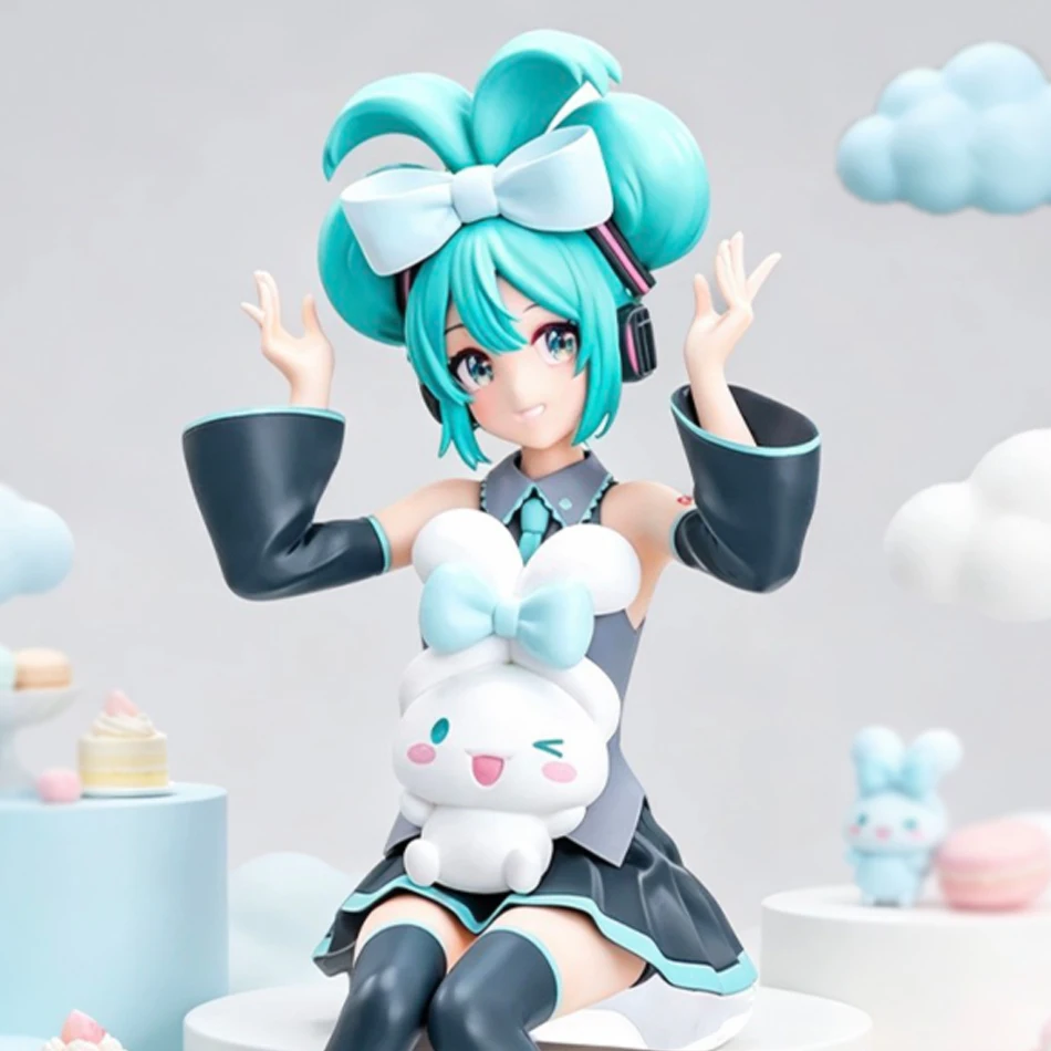 

Hot 21CM Anime Hatsune Miku X Cinnamoroll Figure Anime Peripheral Collectible Models Decorative Decorations Children Kawaii Gift