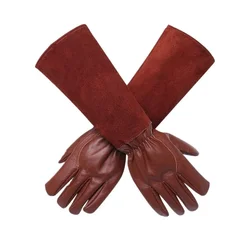 Thick Leather Forearm Gloves Long Style Ladies Protective Men