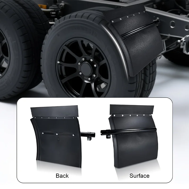 

24" X 24"/24" X 29" Quarter Fender Kit Set for Semi Truck, Tube Bracket And Mounting Hardware Included, Right Left, Quarter Fender Kit Set