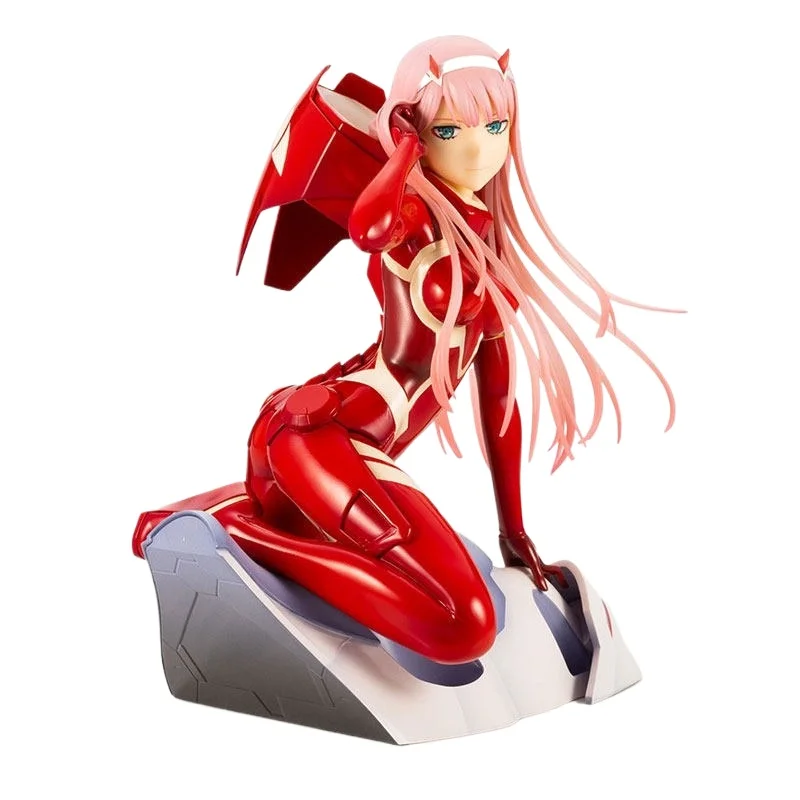 Darling In The Franxx Zero Two02 Kawaii Anime-Figur PVC-Kampfanzug-Modell Spielzeug Sammlerstück Desktop-PC-Gehäuse-Dekoration Geschenk für Erwachsene