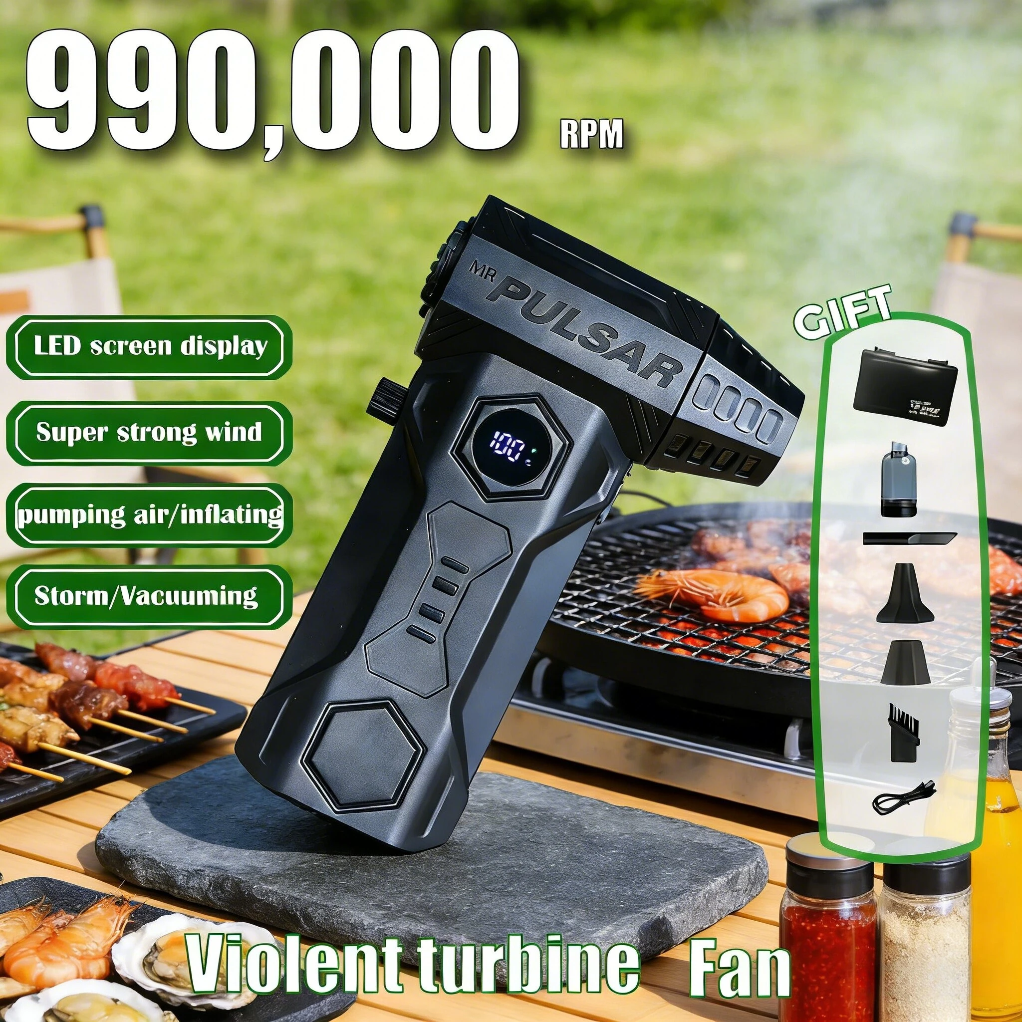 

X11Pro MAX Turbo Jet Blower 880000RPM Powerful Air Blower Brushless Motor Turbo Fan Wind Speed 75m/s 10000mAh strong breeze