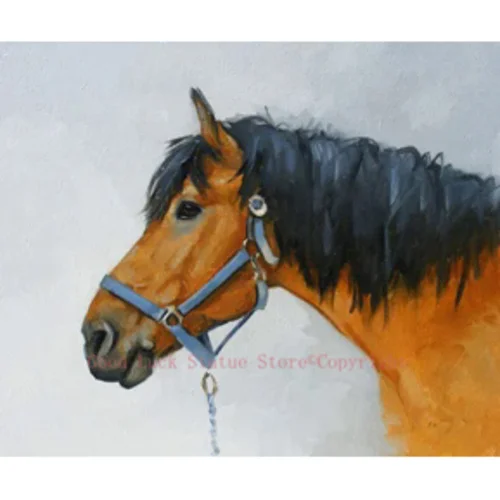 horse portrait  ORIGINAL art - TOP art oil painting--24 inch art painting # TOP animal HOME  Decor OIL ON CANVAS