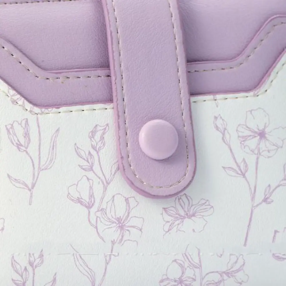 Floral impressão mini bolsa de moedas saco com zíper id cartão de crédito couro do plutônio carteira curta multi função coreano ins moda