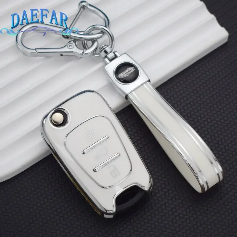 

3 Button for Hyundai I20 I30 IX35 I35 Accent for Kia Picanto Sportage K5 New TPU Remote Key Shell Flip Folding Key Case Keychain