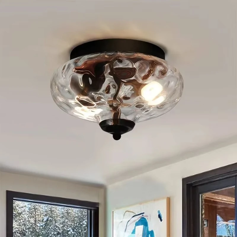 Glass Crystal Sun Ceiling Lamp with Creative Personality, Hallway Lighting, Modern and Simple Living Room and Bedroom Lighting