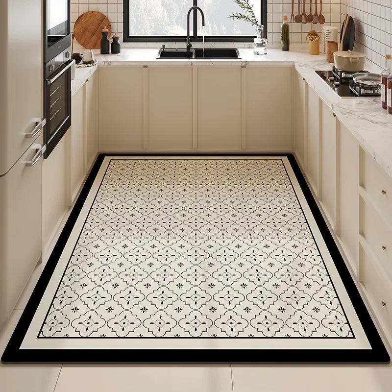 Kitchen Floor Mat Pvc Waterproof Leather Carpet Non-slip Oil-proof Special Mats Large Area Rug Easy To Clean Alfombra De Cocina