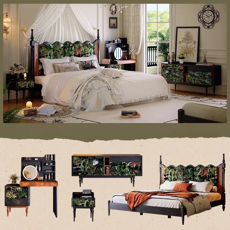 سرير مزدوج 1.8 متر سرير زفاف أمريكي عتيق ناعم