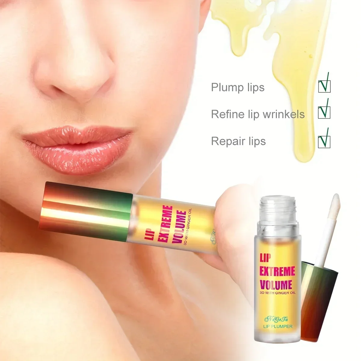 Lip Plumper Fuller Healthy Enhancer Ginger And Mint Plant Lip Gloss Oil idratante Beauty Lips labbra Sexy