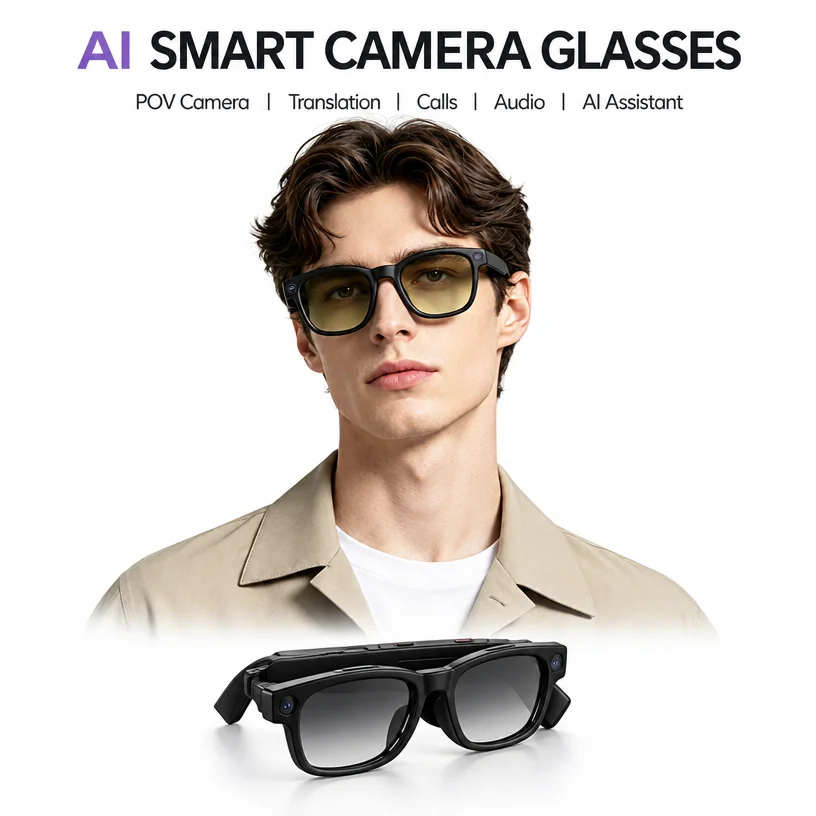 Smart Glasses Camera Video Recording 1080P - 2026 4K 8MP Smart-Brille für Herren