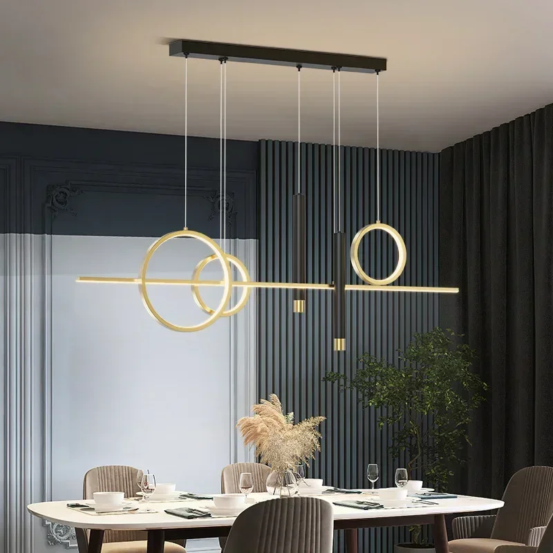 Imagem -03 - Dimmable Nordic Pendant Lamp Ring Design Lustres de Teto para Mesa Sala de Jantar Bar Cozinha Decoração de Casa Luminária Suspensa