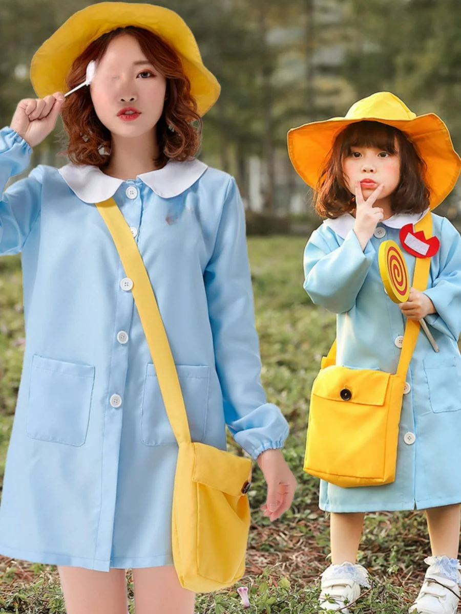 Loose Casual Blue Cosplay orm Daycare Teacher Costume loween Fly Matching Outfit with Bapa Children's Festival