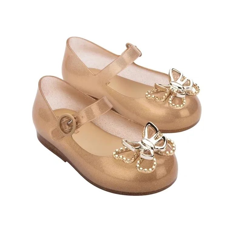 Mini Melissa sandali estivi per ragazze fiocco antiscivolo suola morbida Versatile solido coreano bambini dolci scarpe da principessa sandali da