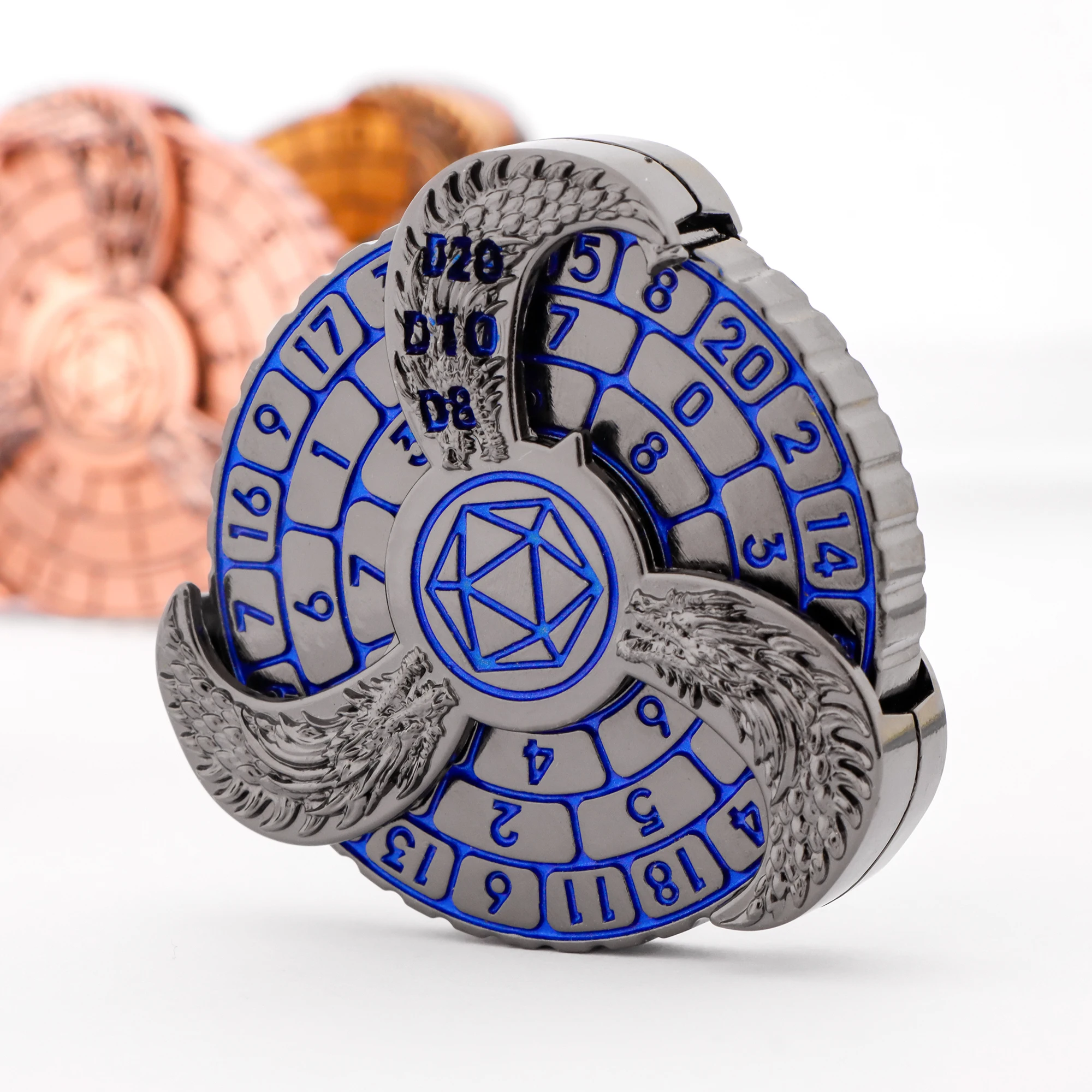 

7-in-1 SpinnerDice Set Unique Metal 3D Relief D&D Dice Set for Dungeons And Dragons Gift DND Spinner Dice