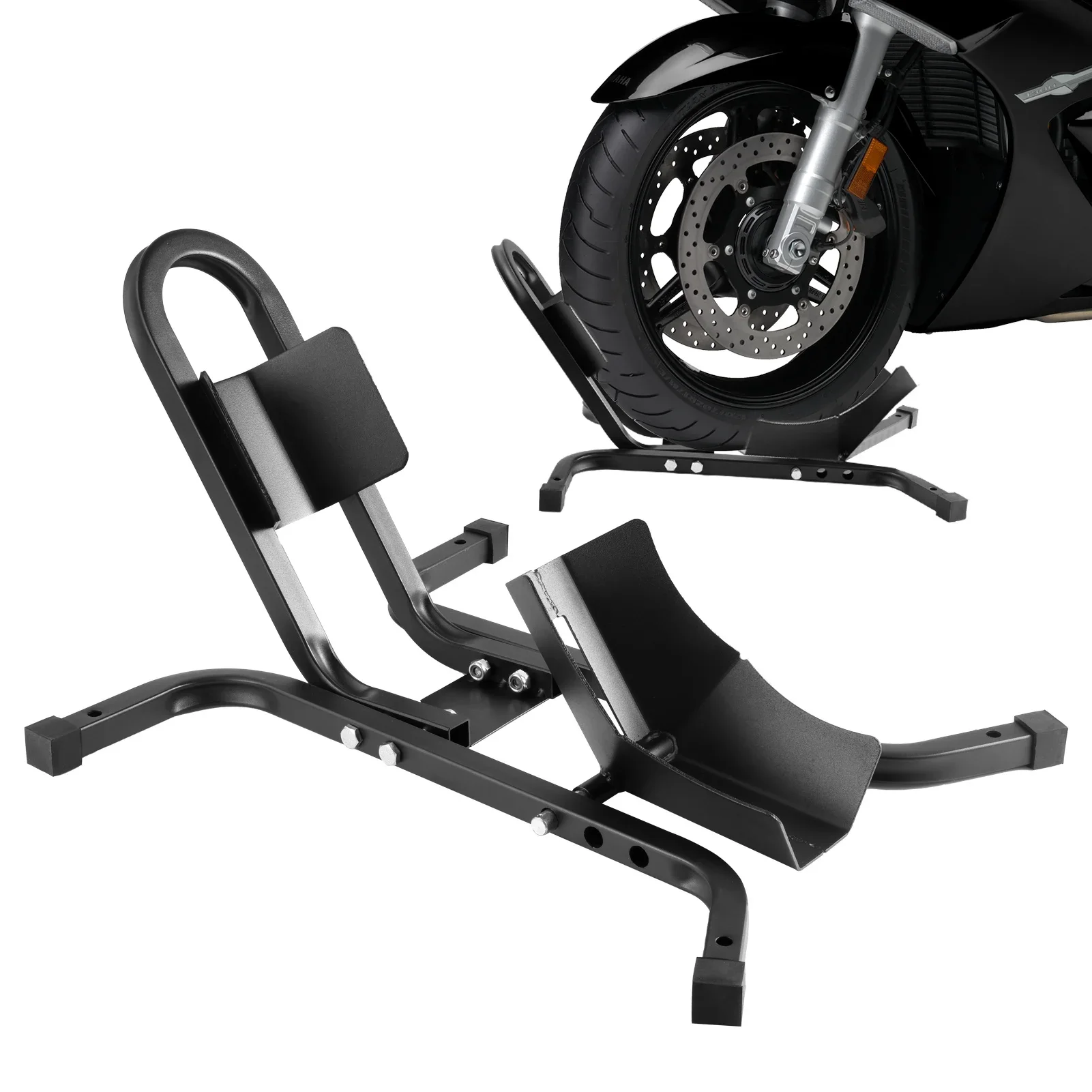 

Motorcycle Front Wheel Chock For Trailer Floor Heavy Duty Motorcycle Parking Stand Motorcycle Front Wheel Carrier Rack Holder