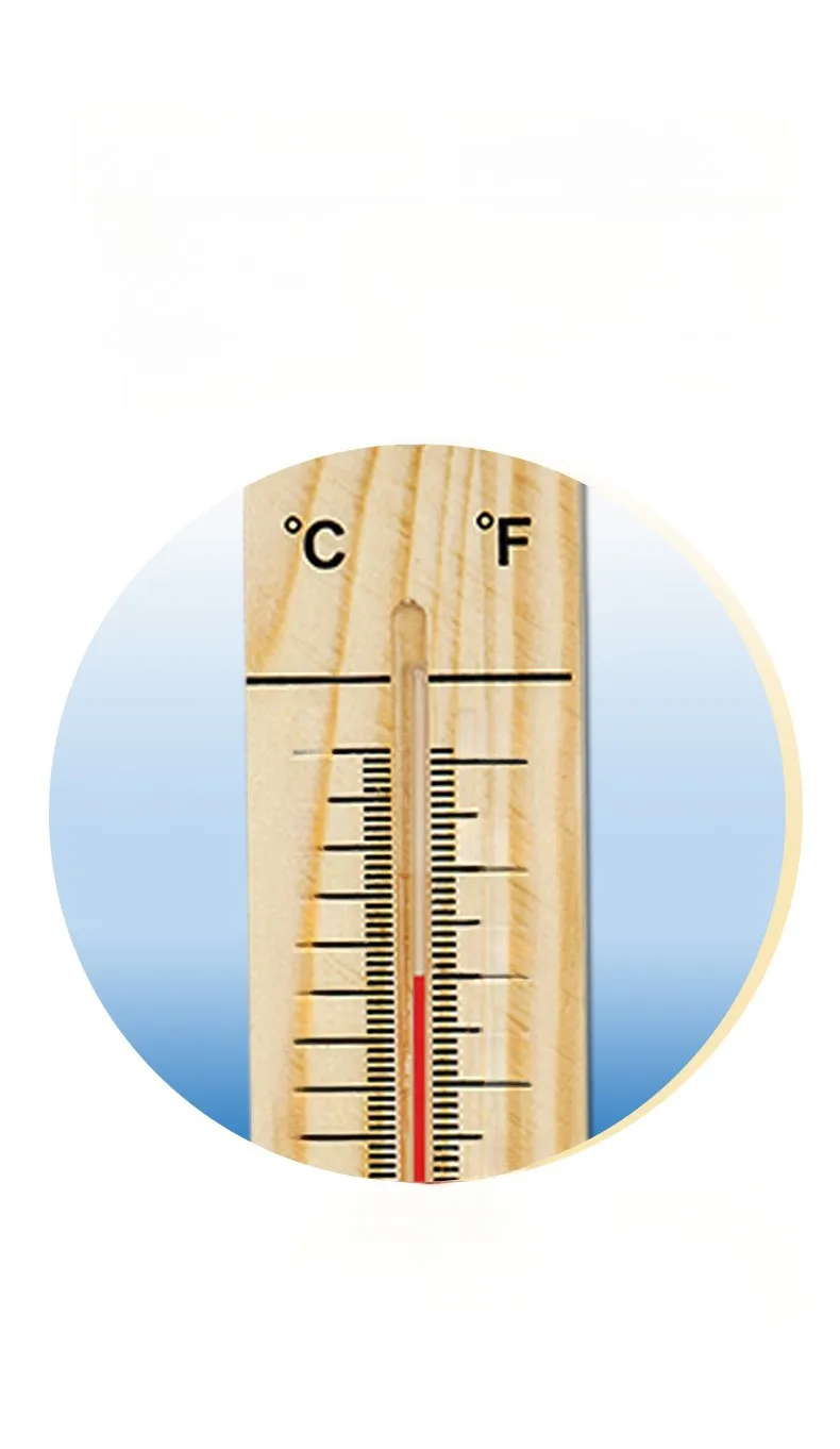 Wooden Wall Mount Thermometer Hygrometer Indoor Outdoor Dual Temperature Scale Celsius Fahrenheit with Humidity Display
