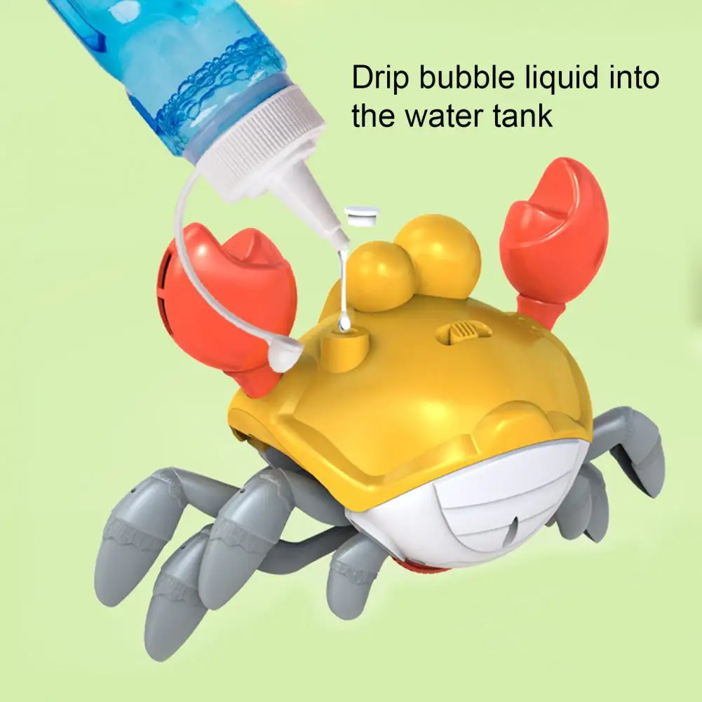 Crab-shaped Bubble Blower Electric Crab Bubble Machines with Led Lights Music Automatic Blower for Kids Fun Outdoor for Children