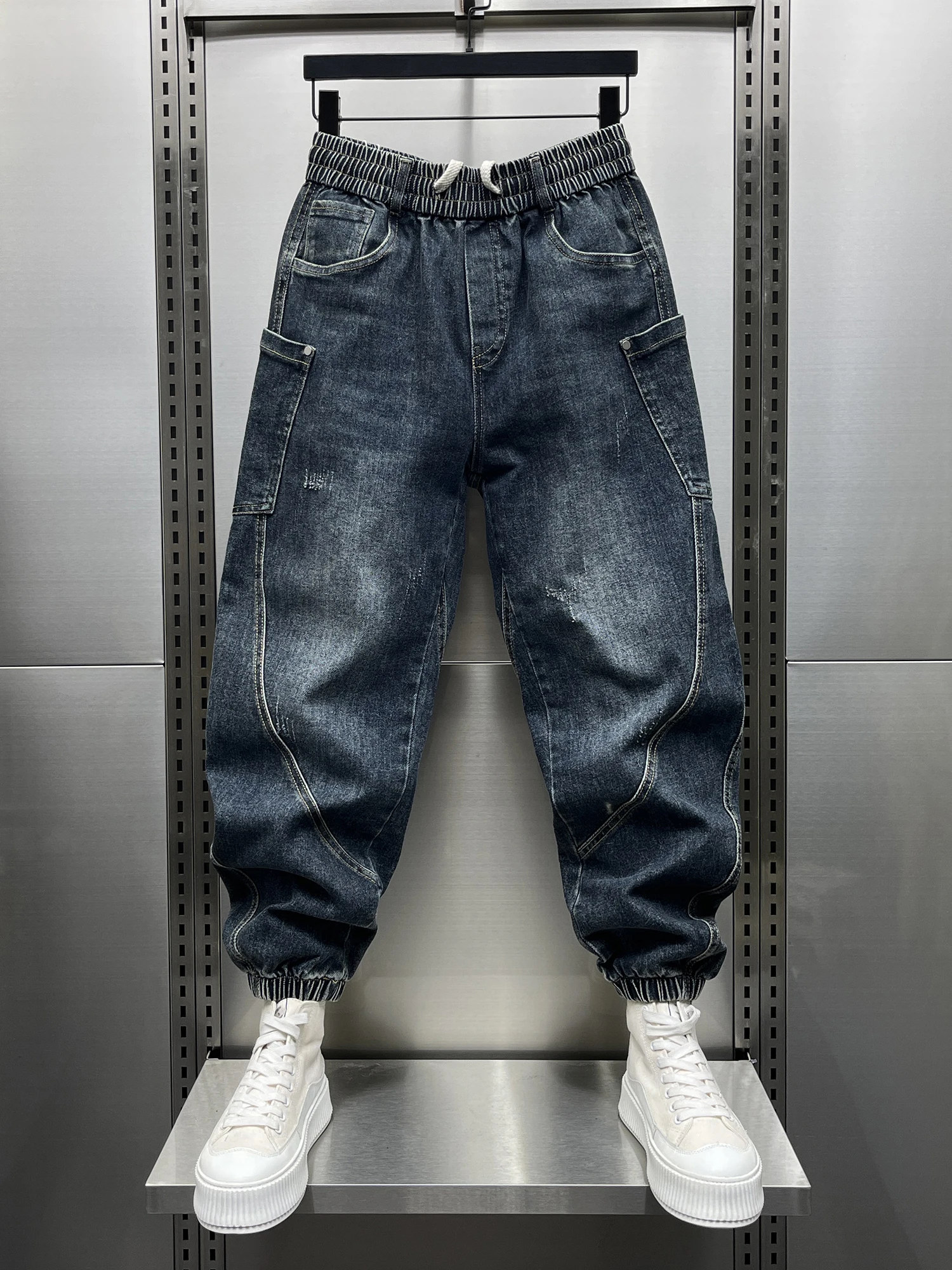 

Loose Men's Denim Jeans Autumn American Sle Harlan Workwear Trousers Faionable Casual Wear Resistant to Wear