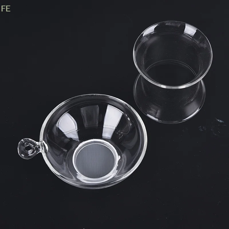 [FE] 1X Glass Tea Strainer With Handle for Loose Leaf Tea Infuser Tea Filter Colander