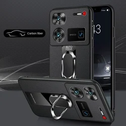 Shockproof Magnetic Case For Nubia Z70 Ultra z70s z50 z80 Z60 Ultra Z60S Pro Back Ring Holder Cover Silicone fiber Leather cases