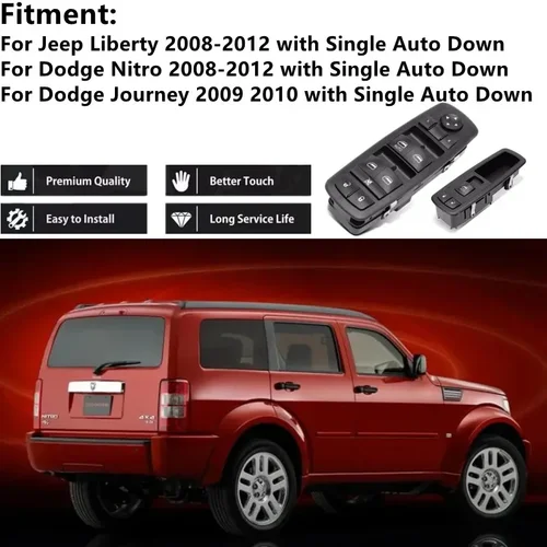 Imagen 2 del producto Interruptor de ventanilla eléctrica principal para coche, botón de Control de elevador de ventana para Dodge Nitro Journey Jeep Liberty 4602632 AG 4602544 AG