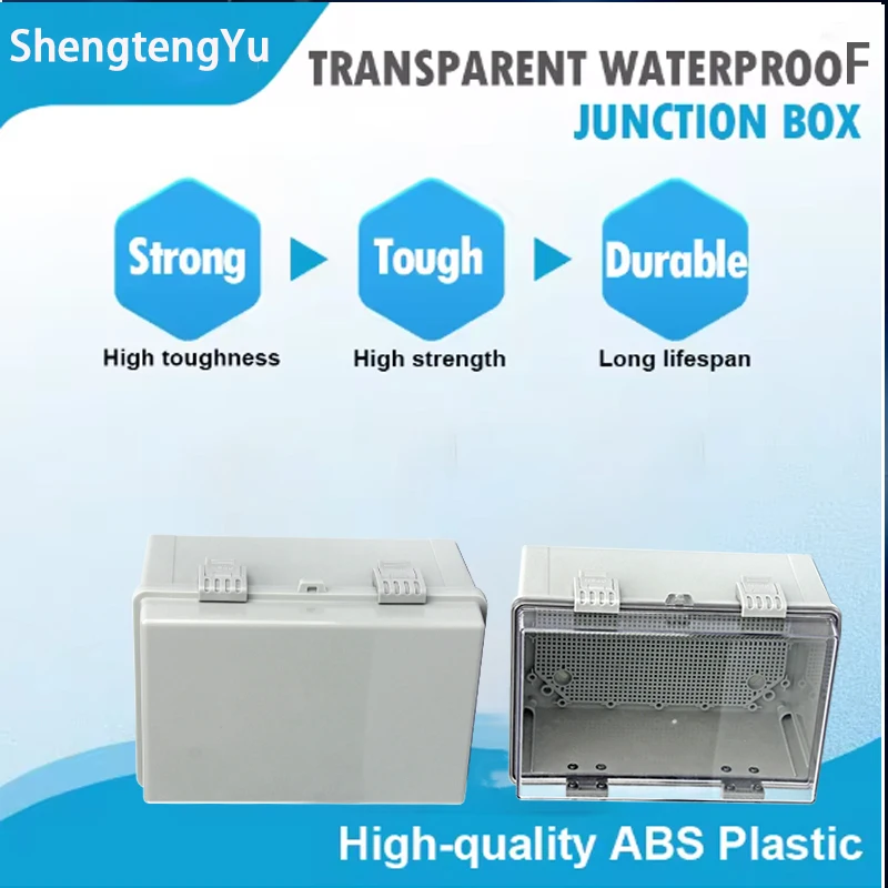 Outdoor waterproof power box made of ABS plastic with IP66 electrical control panel indoor connection cable branch junction box