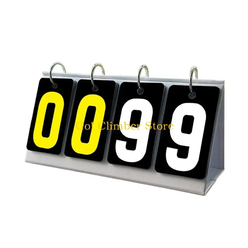 Q84C Foldable Scoring Display Board for Club Activity and Cue Sport, Manual Flip Panel Stand with Easy Read Front View