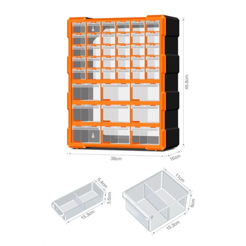 LEADLOONG 39 griglie tipo cassetto in plastica parti armadio scatola di immagazzinaggio hardware cassetti trasparenti armadio di stoccaggio