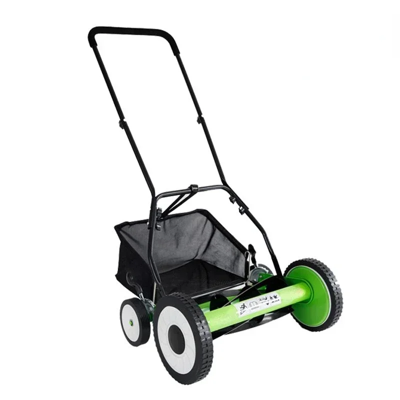 Recommended 16-inch four-wheel free straw bag small household lawn mower villa garden small area lawn fine cutting