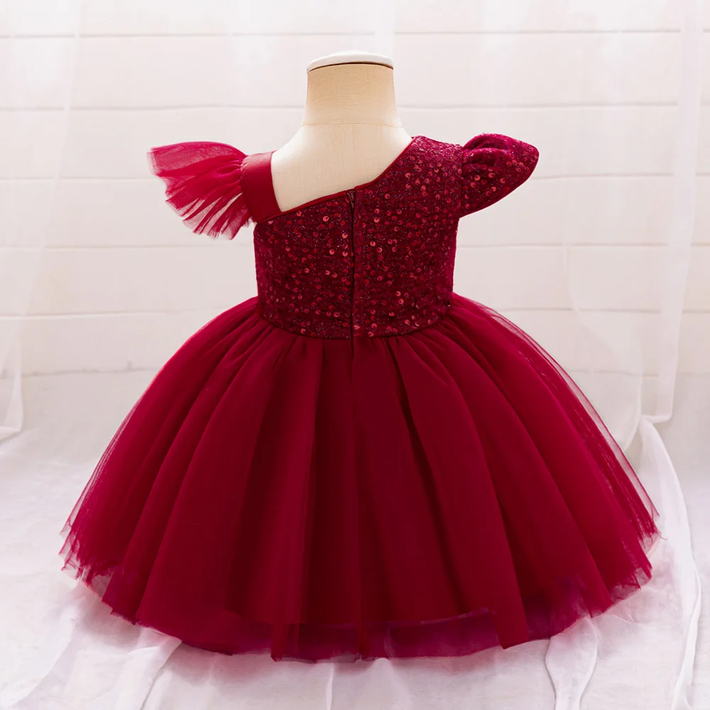 Sequins Baby Girls Tutu Gown Girl Sleeveless 1st Birthday Party Gown Princess Dress Flower Girl Costume For Wedding Christening