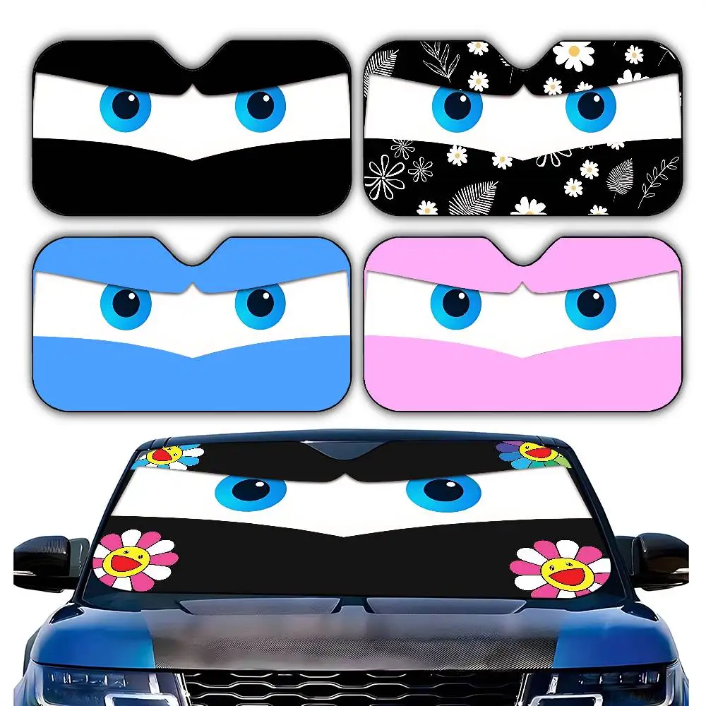 

L-Lightning M-Mcqueen Angry Eyes Car Sunshade Curtains Driving Cover Shade Car SunShade UV Rays Car Sun Visor Protector