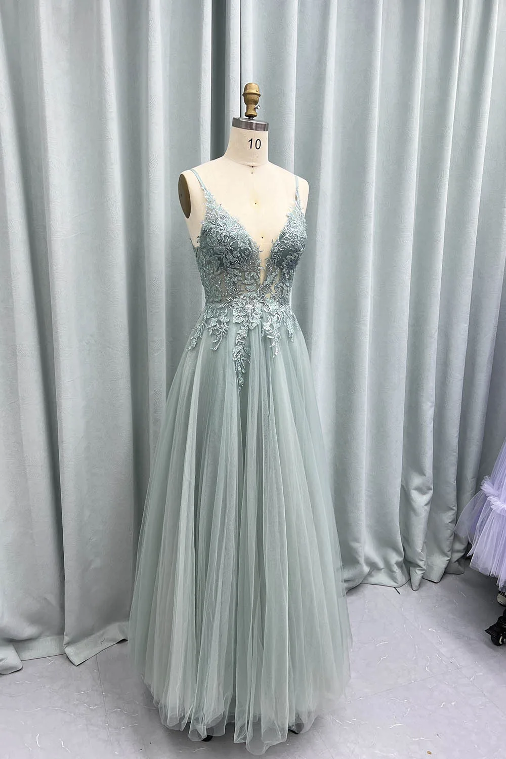 YQLNNE Sexy Straps Long Prom Dresses Glitter Tulle Backless Formal Evening Party Gown