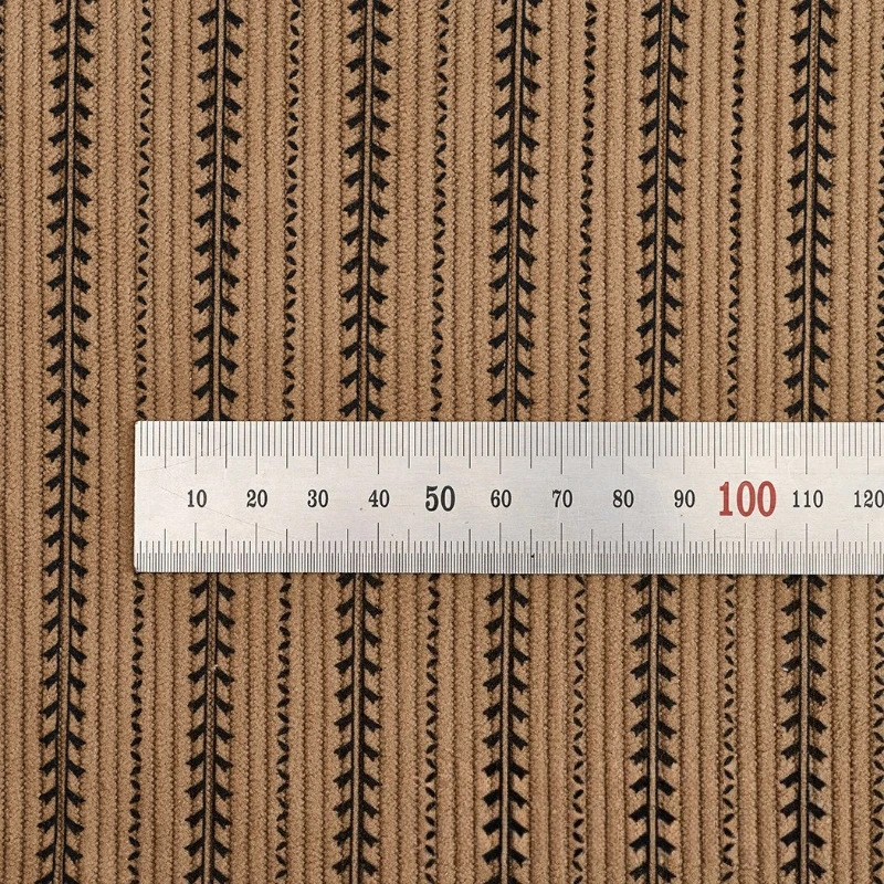 0,5/1/2m Kordstoff mit Weizenähren-Druck, Herbst-Winter, grober Samt, Streifenmuster, weich, elastisch, zum Nähen von Mänteln und Jacken – Detail 2