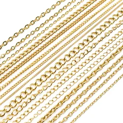 5 Meters/Lot Never Fade Stainless Steel Gold Plated Necklace Chains For DIY Jewelry Findings Making Materials Handmade Supplies