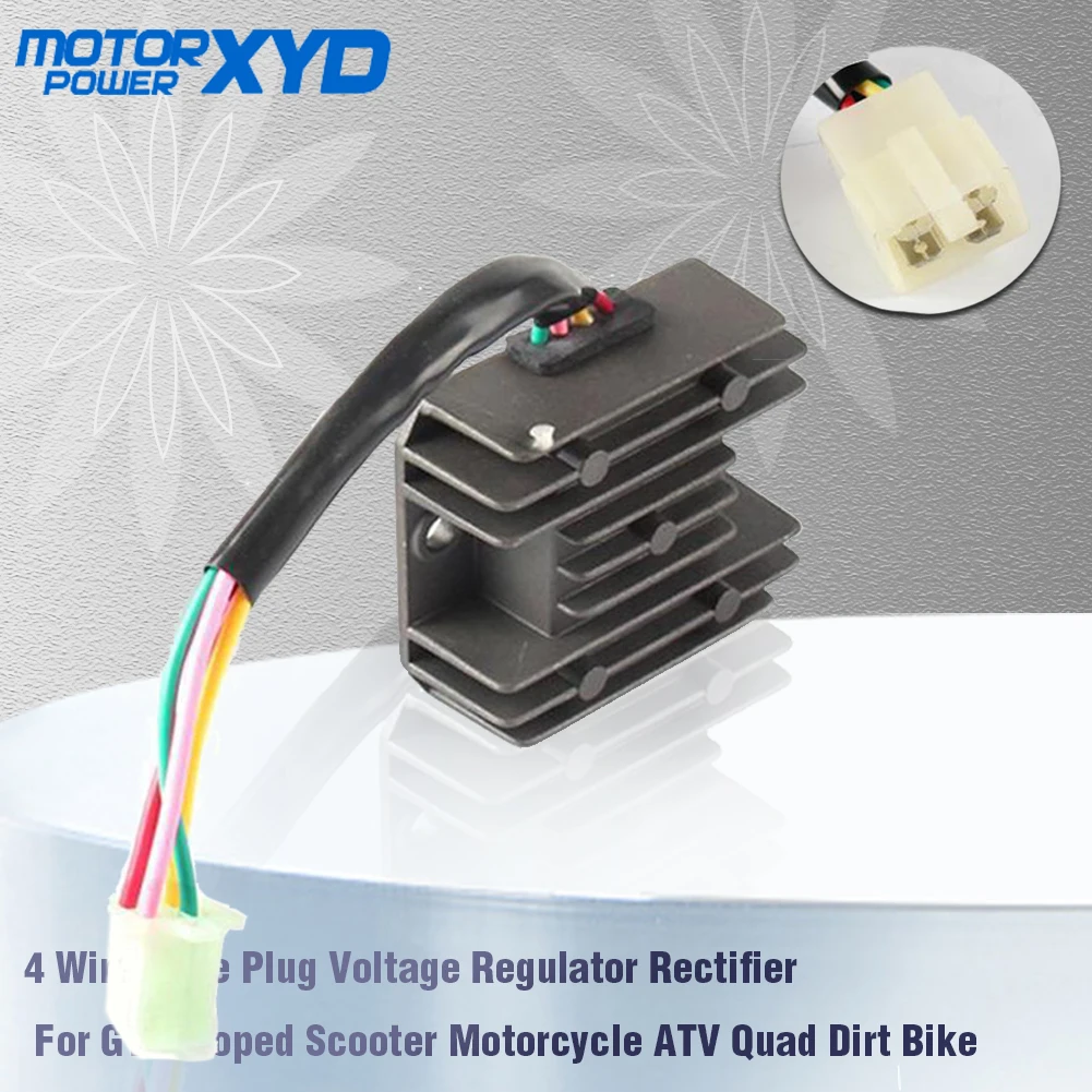 Motorcycle 4 Wires Voltage Regulator Rectifier Boat Motor Mercury ATV GY6 50 150cc Scooter Moped JCL NST TAOTAO