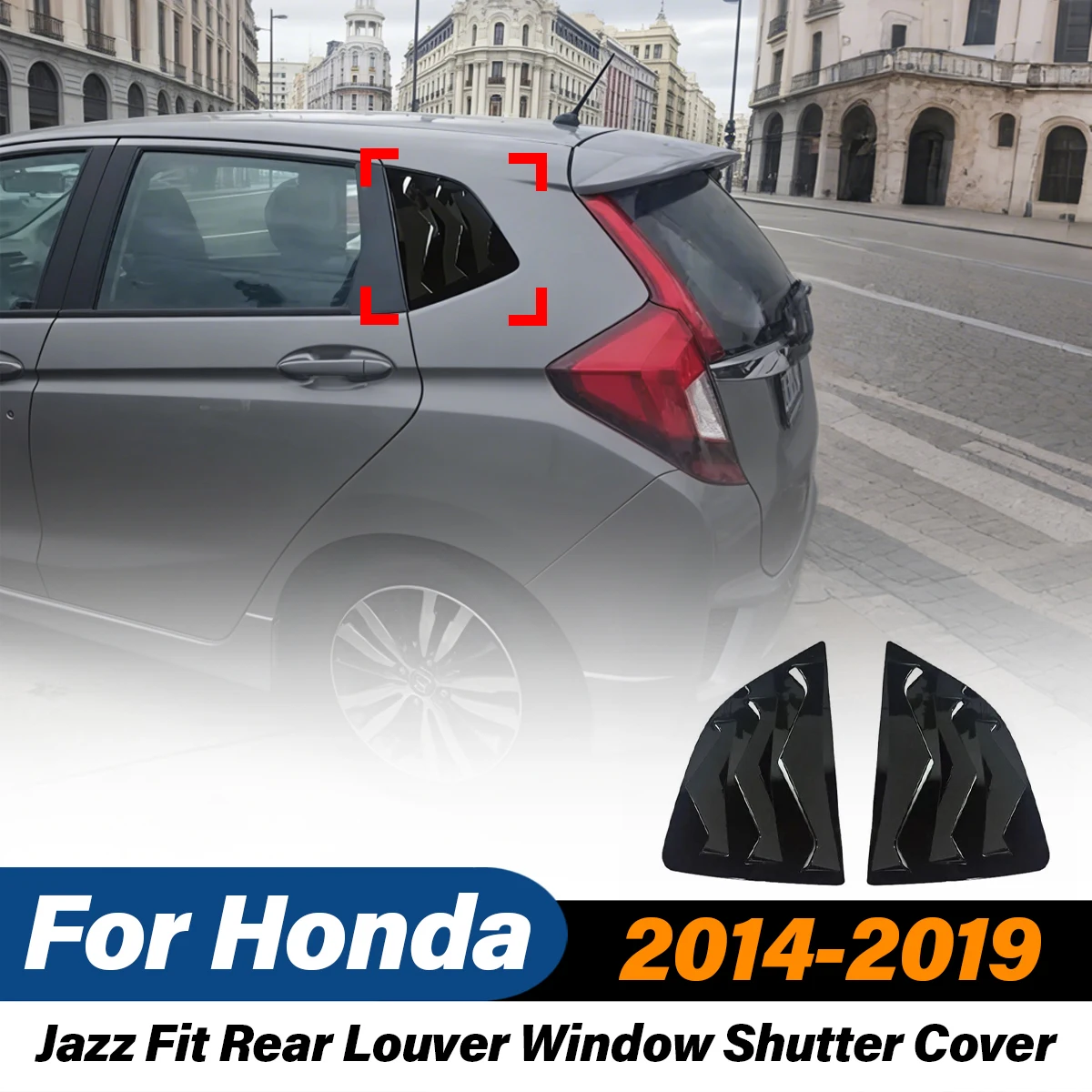 

For Honda Jazz Fit 2014 2015 2016 2017 2018 2019 Rear Window Louver Shutter Cover Sun Shade Panel Exterior Kits Car Accessories