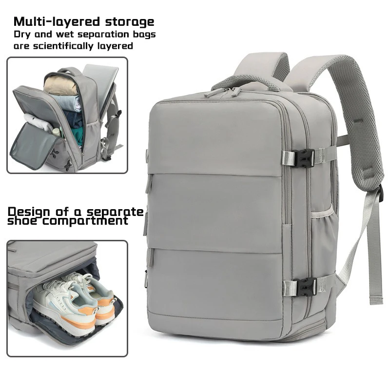 

Cross border large capacity nylon waterproof backpack Oxford cloth business multifunctional backpack casual travel lightweight b