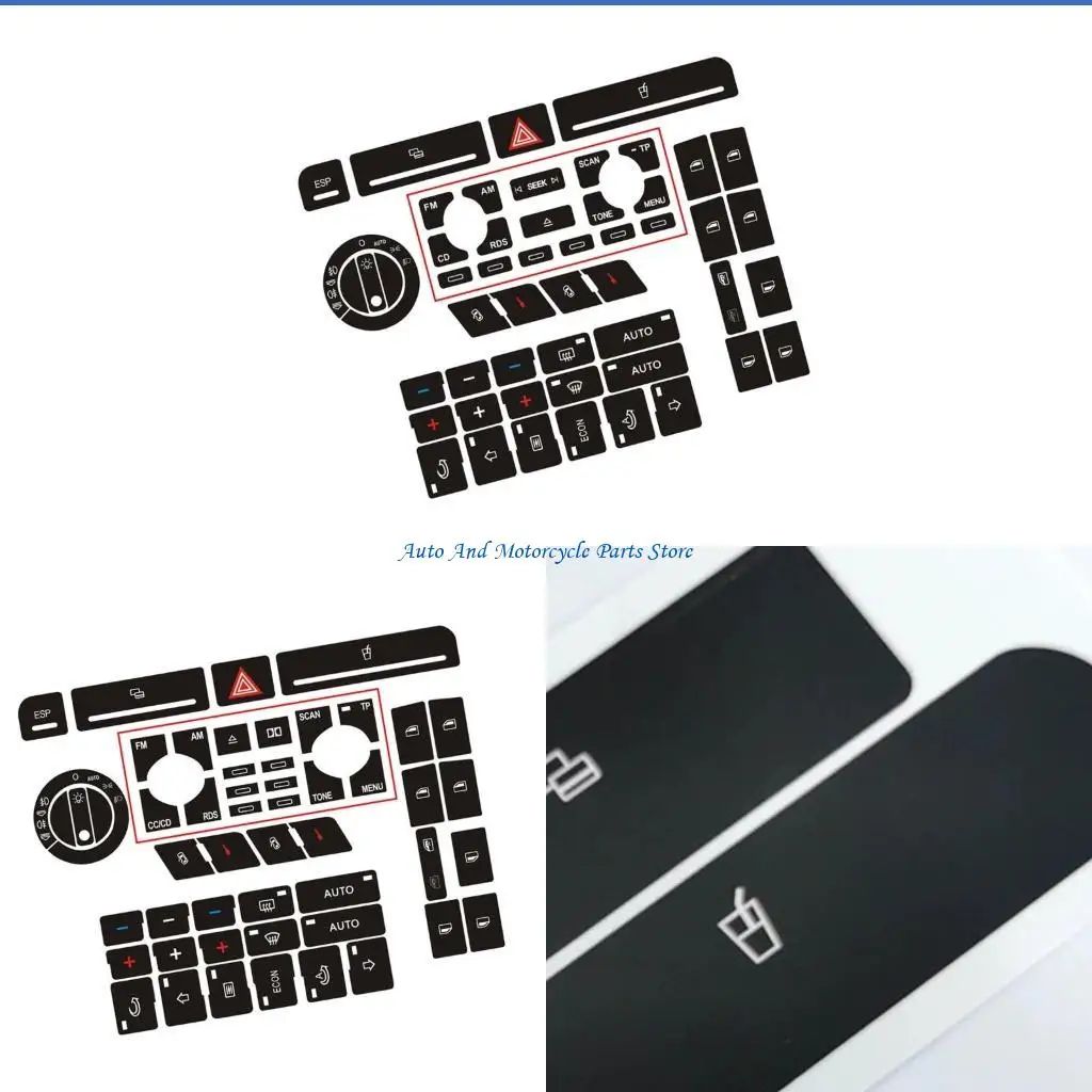 

P9FD кнопка ремонта наклейка наклейка для B6 B7 дверной замок окно кнопка кондиционера клейкая наклейка автомобильные аксессуары