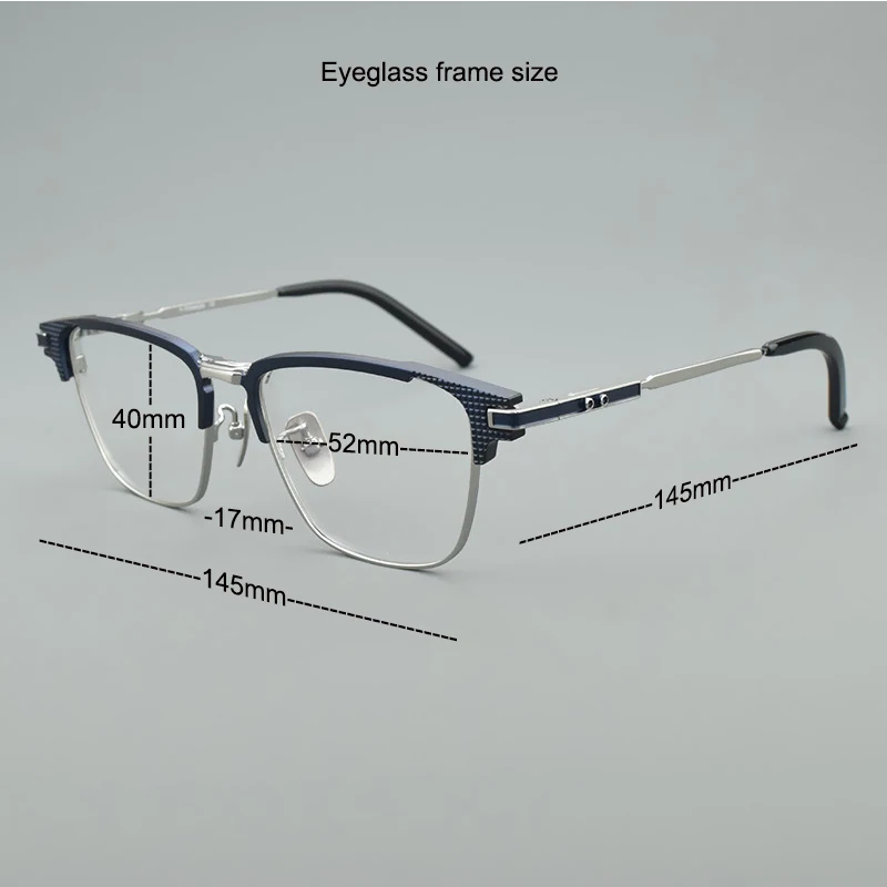 TAG Hezekiah Titanium Glasses Frame Men S-02T Retro Square Eyeglasses Eyewear Myopia Optical Prescription Ultralight spectacle