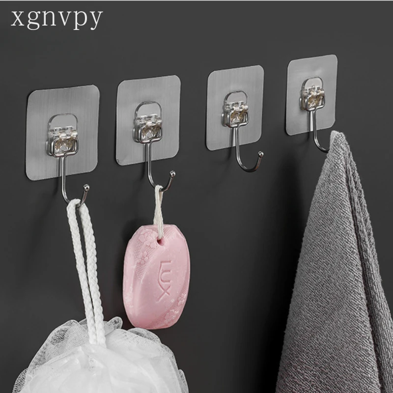 xgnvpy Kitchen Thickened Transparent Wall Adhesive Hook Nail Free Hole Free Washable Storage Organizer for Kitchware Home Decor