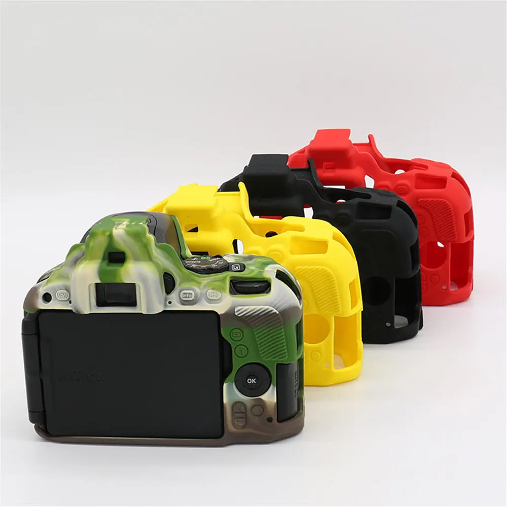 D5600 funda de cuerpo de armadura de silicona suave para Nikon D5500 D5600 funda protectora de goma para cámara