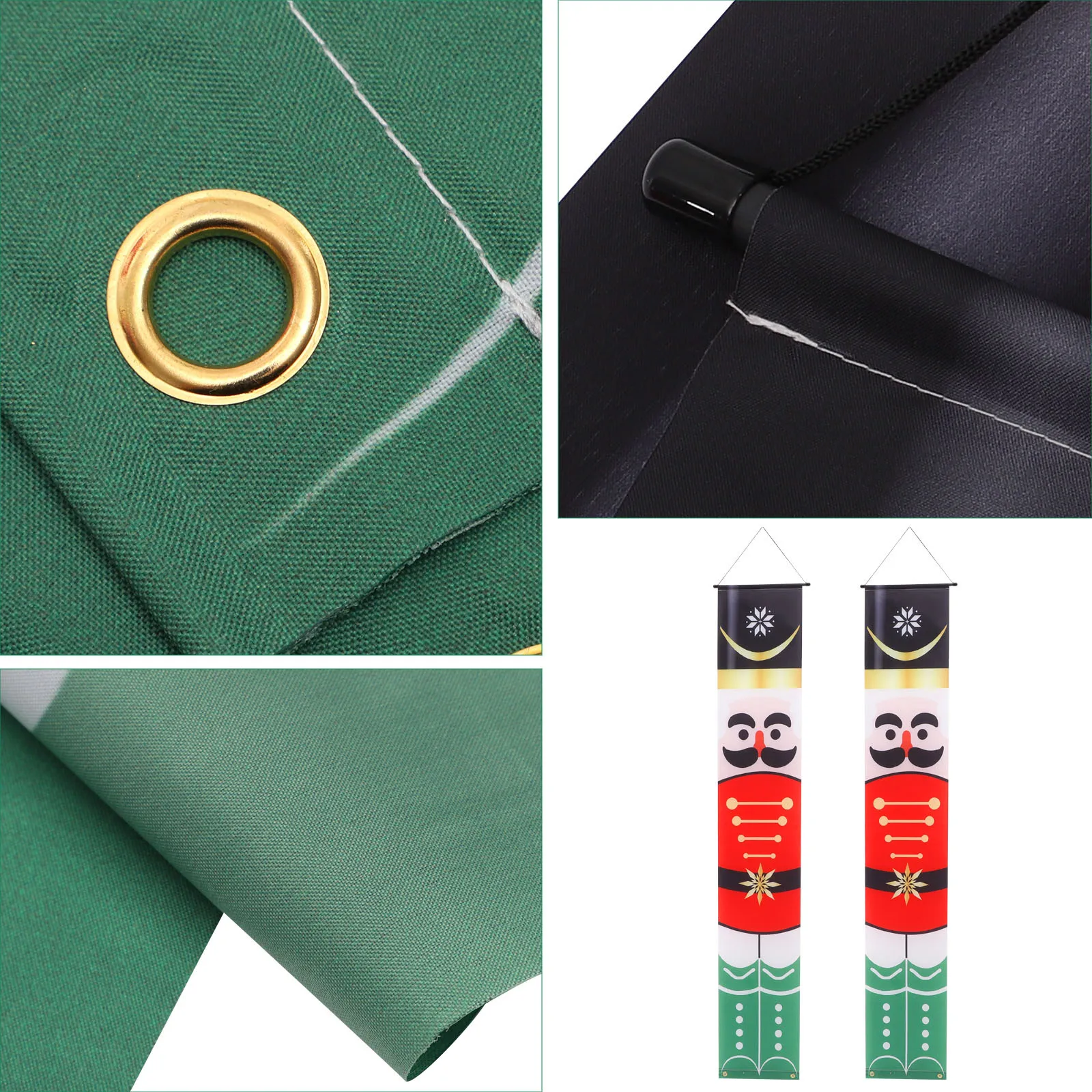 

1Pair Merry Christmas Door Banner Printed Cartoon Front Door Decoration Happy New Year Xmas Party Welcome Sign Outdoor