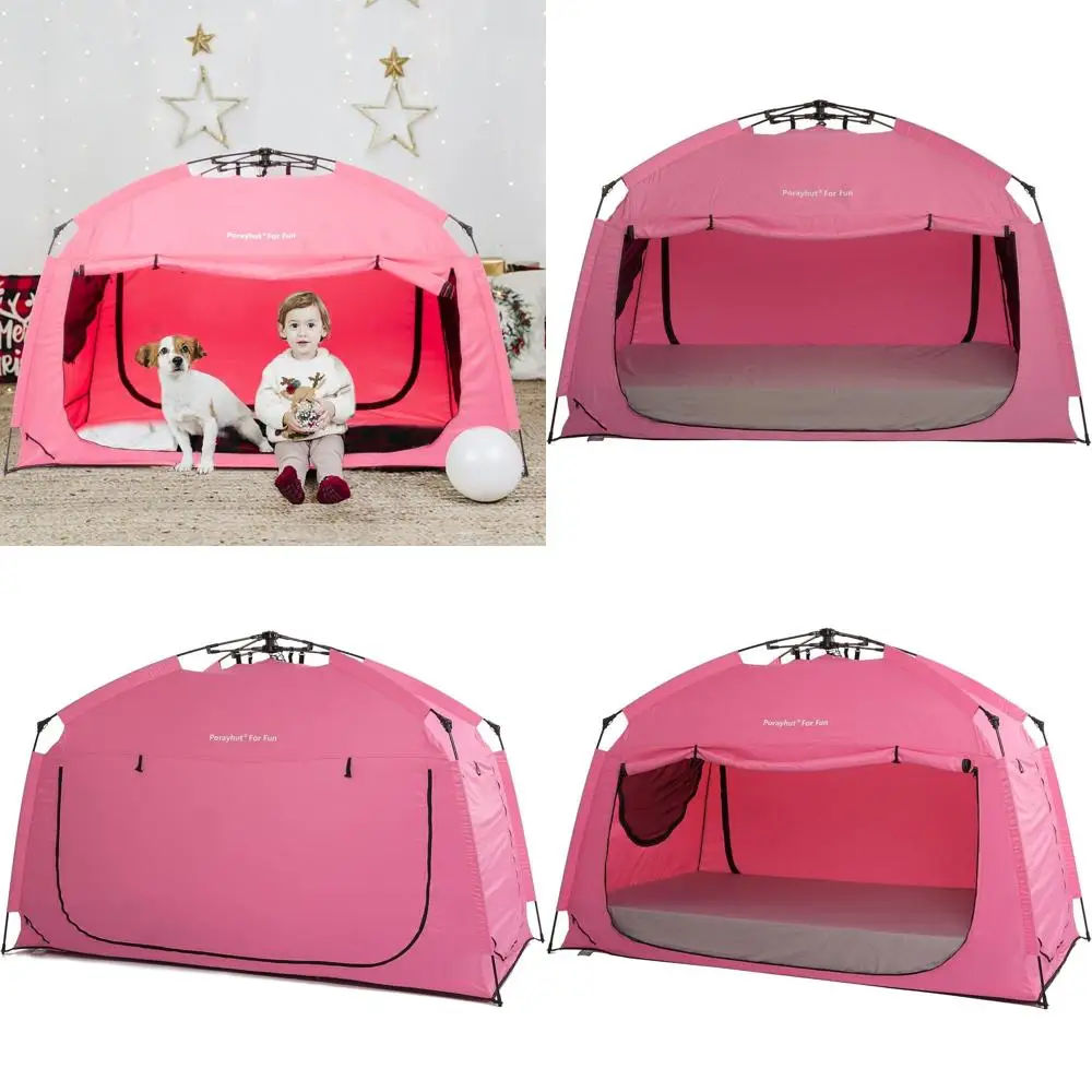 

Портативная розовая палатка-кровать размера Twin с быстрой установкой и просторным внутренним пространством