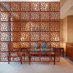 Guest Room Hanging Screen Partition, Wood Color Foldable Partition, Living Room Entrance, Office, Simple Chinese Hollow Screen