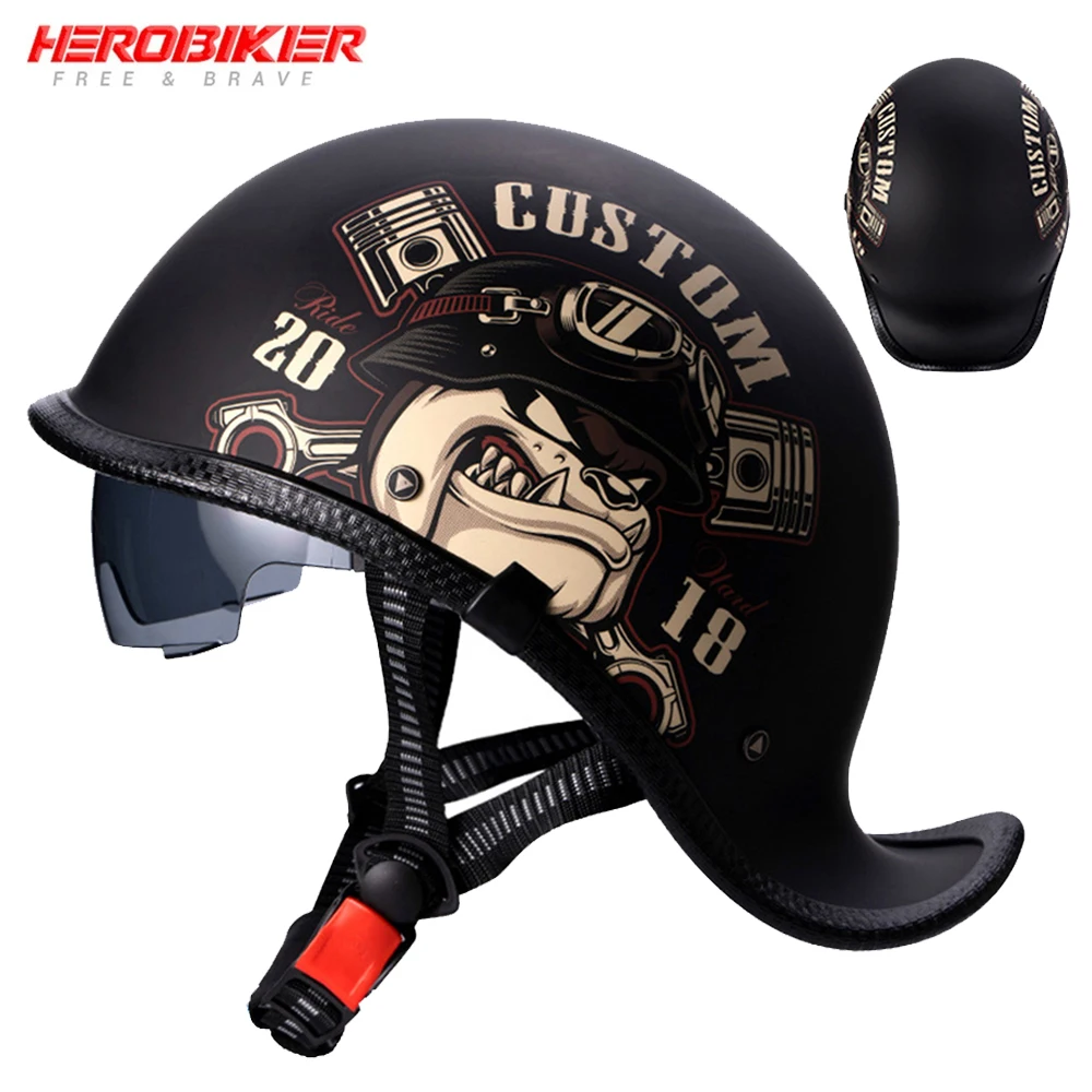 Retro Motorcycle Helmet Half Face Windshield Motorcycle Helmets HD Visors Capacete De Moto Helmet Scooter Casco Cycling Helmet