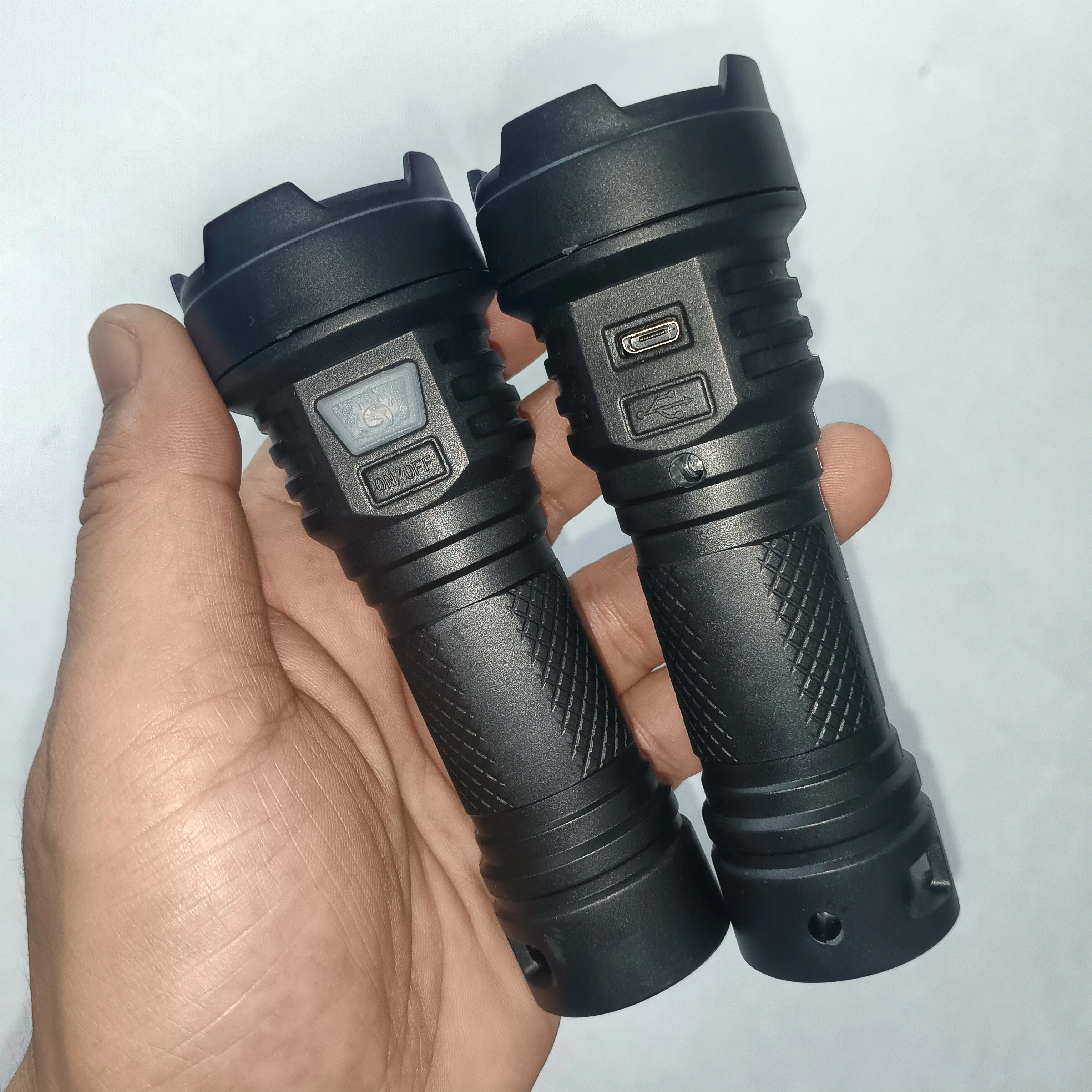 2 pcs Rechargeable LED Flashlight Adult Stocking Stuffer, Christmas Gift for Dad, Gift for Men, Dad, Husband, Camping Gi