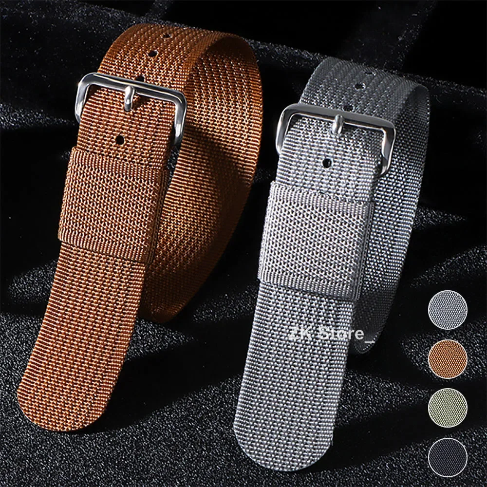 

New Ribbed Nylon Watch Strap 20mm 22mm Watchband Accessories for Military Sports Watch Band Rugged Nylon Wristband Bracelets