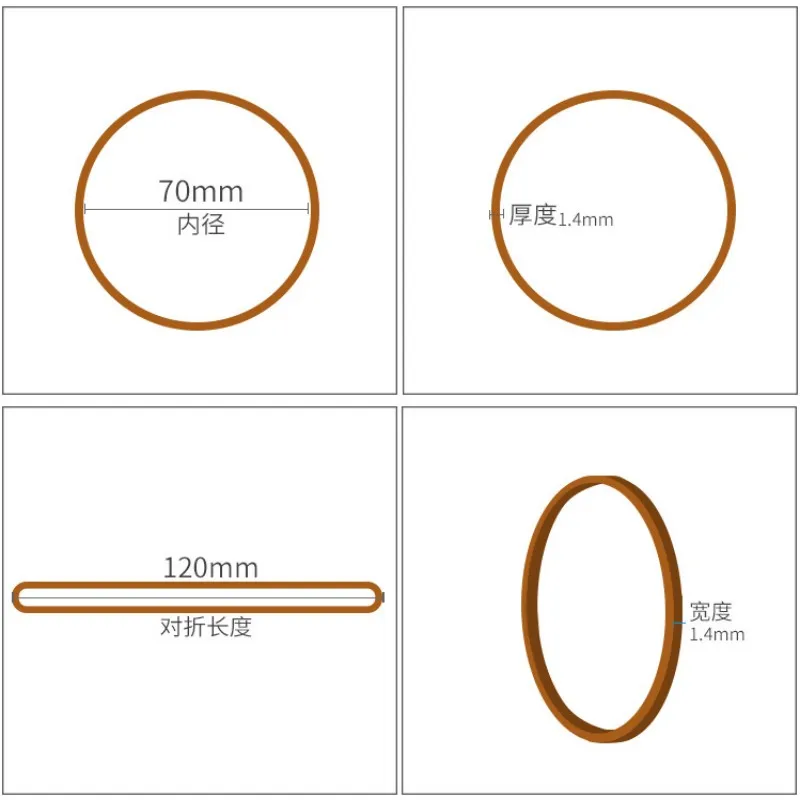 100/200 Stück Gummiband für den täglichen Gebrauch im Büro, 70 x 1,4 mm, gelbe Gummibänder, hohe Elastizität, Verpackungszubehör – Detail 1