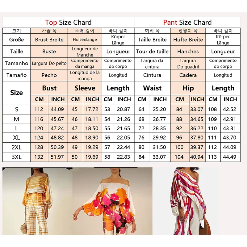 2 Piece Hollow Shoulder Tops Woman Casual Satin Print Long Pants Suit Spring Loose OL Clothes New In Matching Sets Elegant Trend