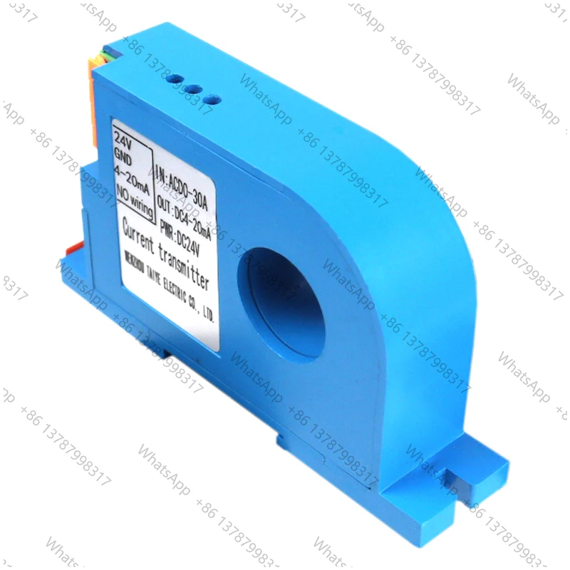Current Sensor Transmitter Output Input 0-10V 4-20mA Output Transducer Converter DC24V Power 22mm