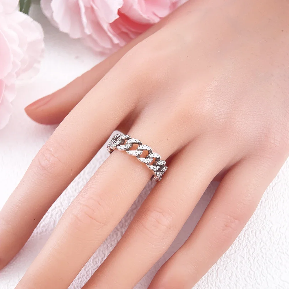 Sprankelende Pavé Zirkoon Starlight Love Bow 925 Sterling Zilver Originele Ring Dames High-end Boutique Fijne Sieraden Cadeau